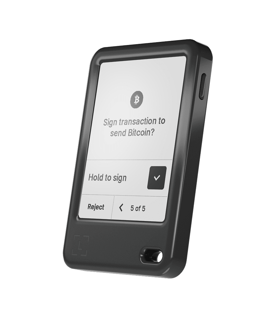 Ledger Nano Gen5 displaying a transaction confirmation